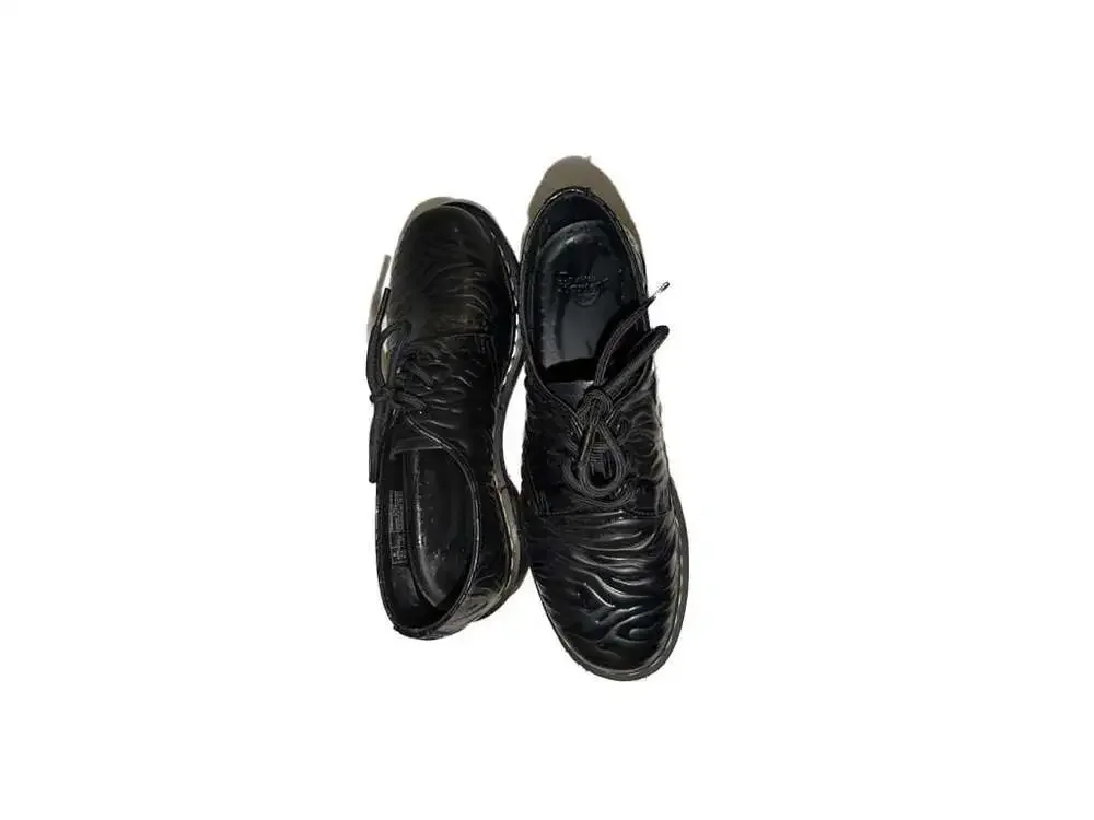 1461 Zebra Emboss Smooth Leather Oxford Shoes in Black
